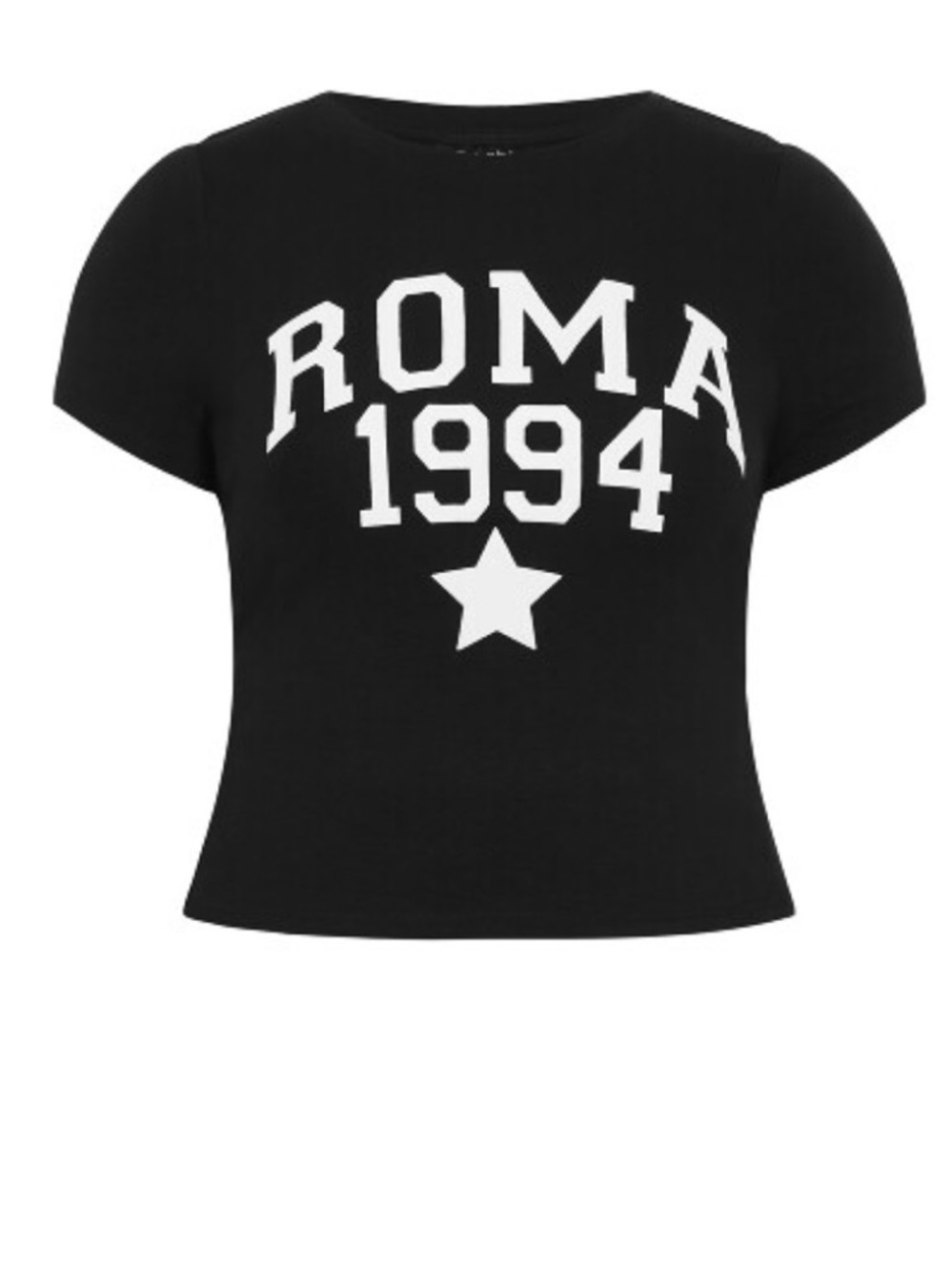 City Chic Black Graphic ROMA 1994 Crop Tee